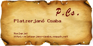 Platzerjanó Csaba névjegykártya