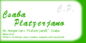 csaba platzerjano business card